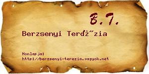 Berzsenyi Terézia névjegykártya
